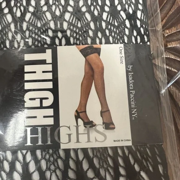Thigh Highs/Isadora,Woman,Fashion Tights stockings,Black-Gray,one size,$14Each.!